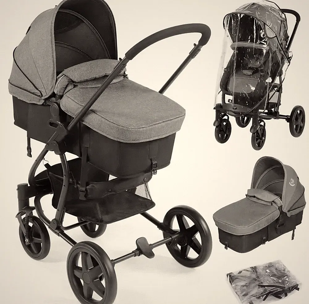 2in1 Baby Travel Pushchair Pram Stroller Reclining Seat,Rain Cover,Footmuff