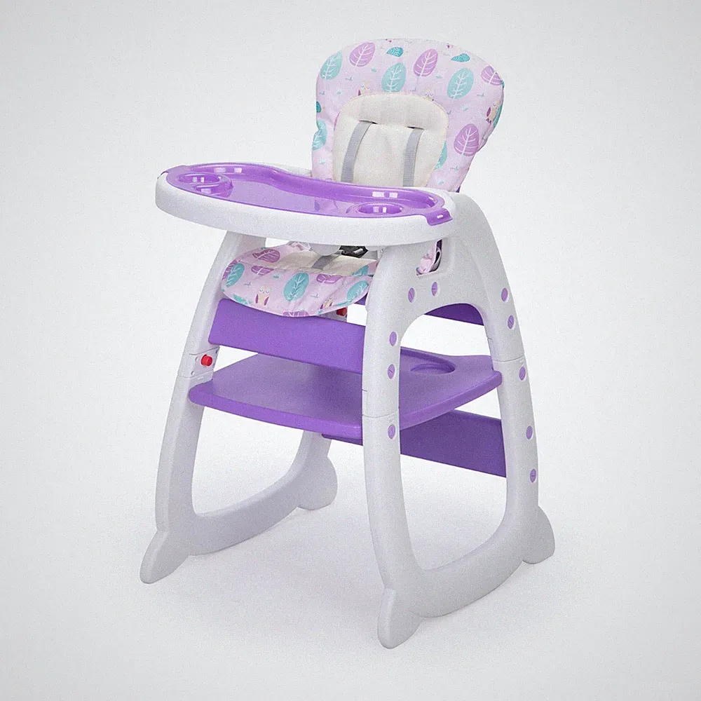 3-in-1 Baby High Chairs Feeding Play Booster Seat for Toddlers w/Adjustable Tray