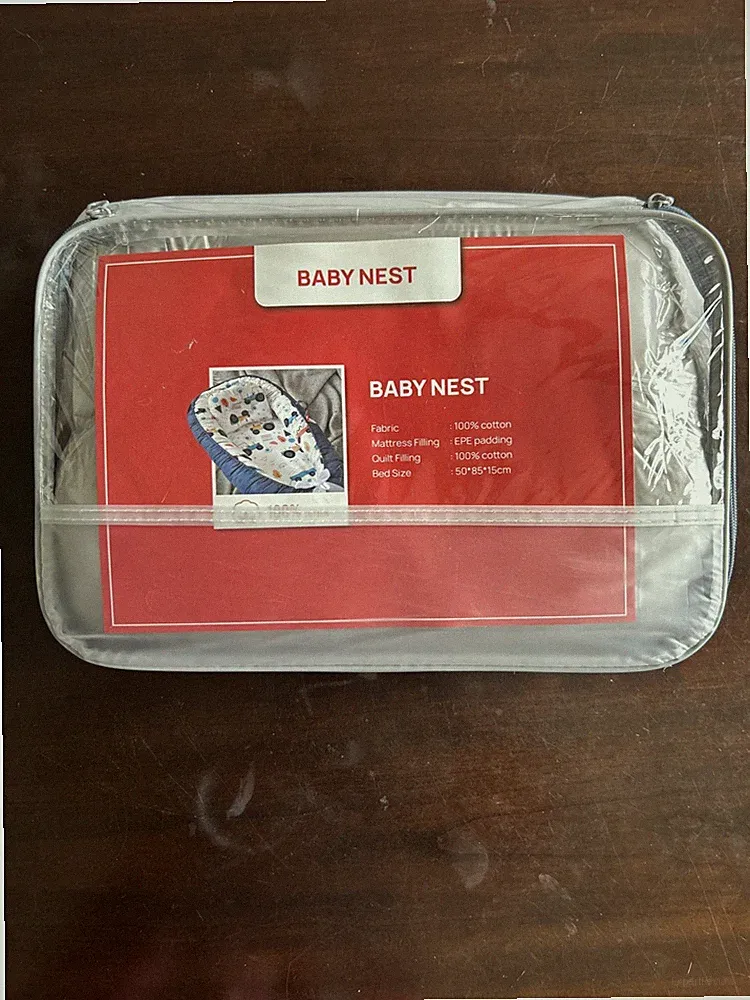 Baby Lounger, 100% Breathable Cotton Baby nest, Portable Infant Lounger