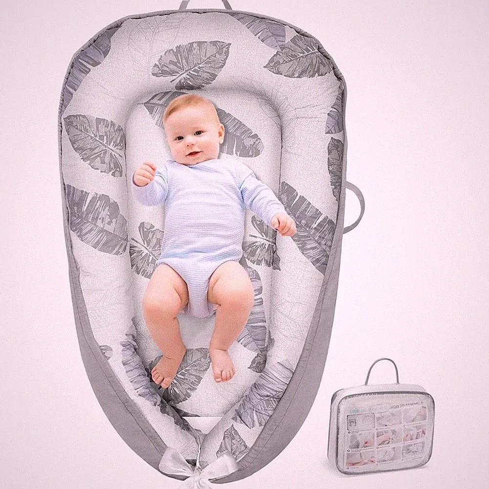 Baby Lounger for Newborn - High Quality Baby Nest With Pillow Pink