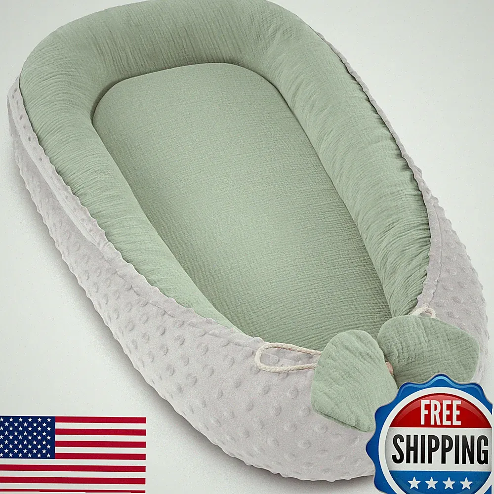 Baby Lounger Infant Pillow Newborn 0-24 Months - Soft, Breathable, Portable