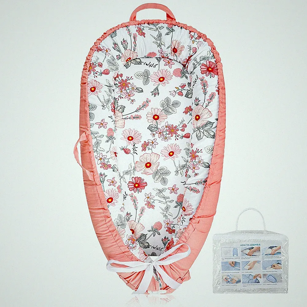 Baby Lounger Pillow with Organic 100% Cotton Newborn Lounger Replaceable Cove...
