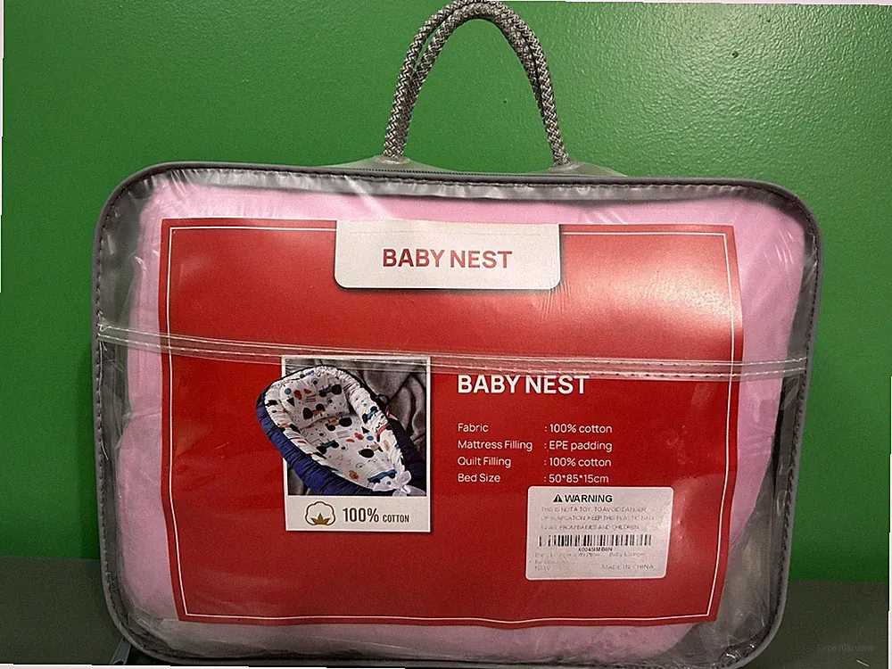 BABY NEST Lounger Pillow NEW Pink w/ Watermelon Portable Travel 100% Cotton
