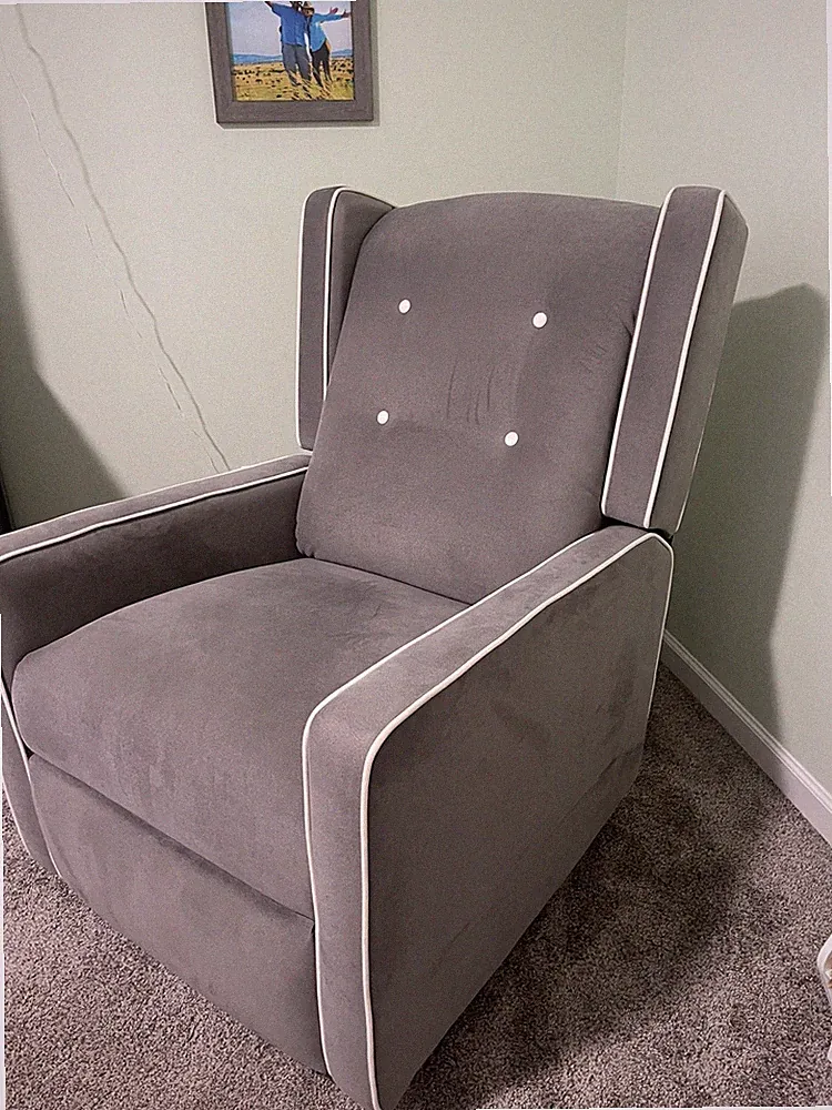 Baby Relax Mikayla Swivel Gliding Recliner - Gray Linen