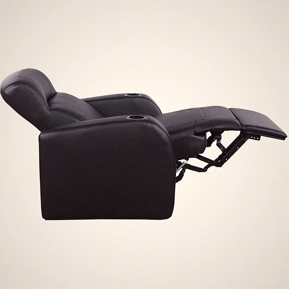 Cyrus Upholstered Track Arm Recliner Black