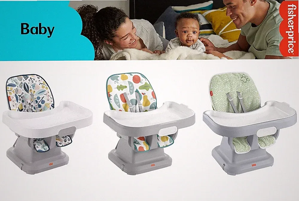 Fisher-Price Space Saver Simple Clean High Chair with Wraparound Deep-Dish Tray