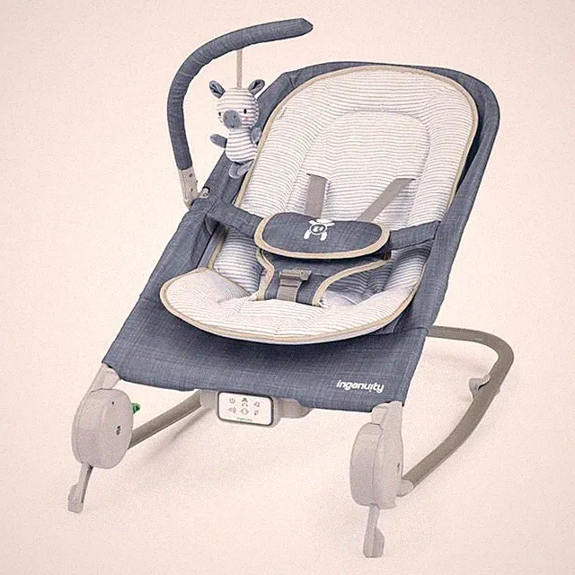 Ingenuity Happy Belly Rock-to-Bounce Massage Seat - Chambray