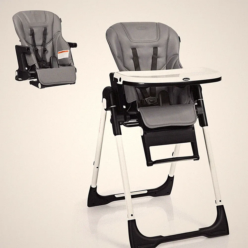 New Listing Chair Booster Seat 4 in 1 Convertible Adjustable Height Grey INFANS High Recline
