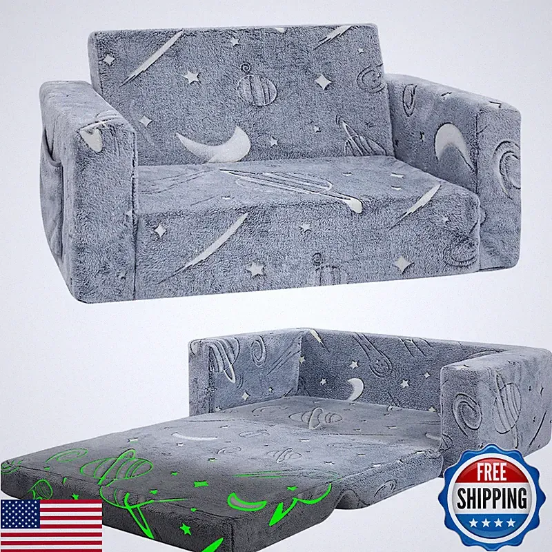 New Listing Inhand Toddler Chair Comfy2-In-1 Soft Toddler Couch Fold Out For