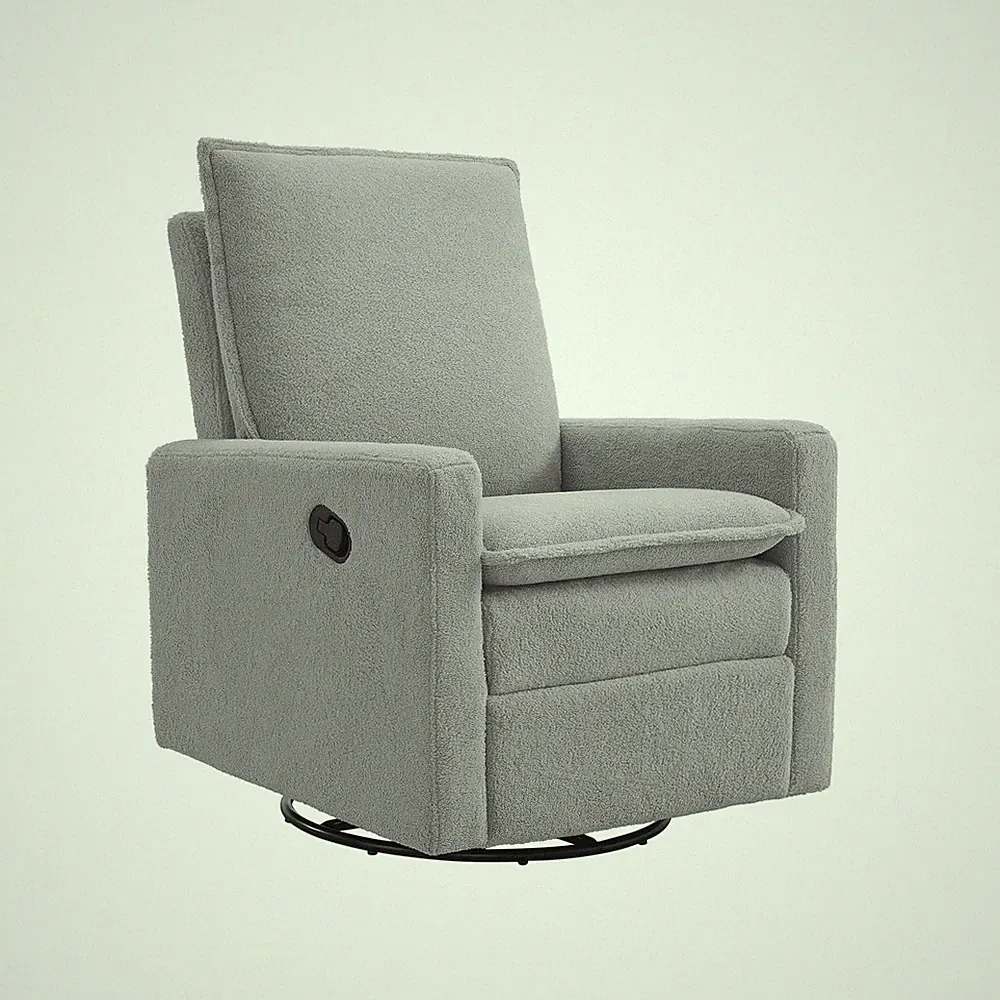 Oxford Baby Uptown Upholstered Swivel Glider and Recliner Nursery Chair,Boucl...