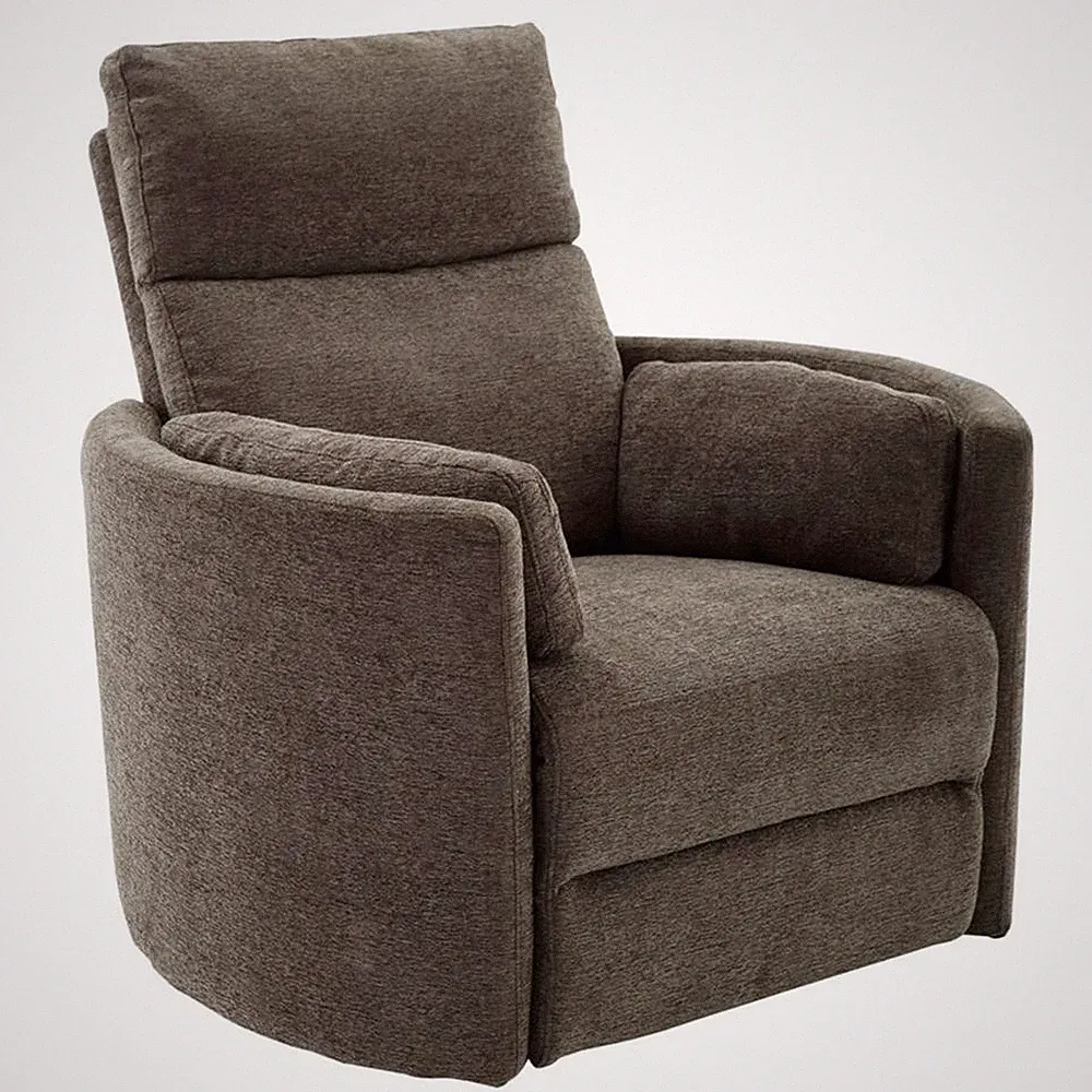 Rosebery Kids Polyester Power Swivel Glider Recliner in Brown