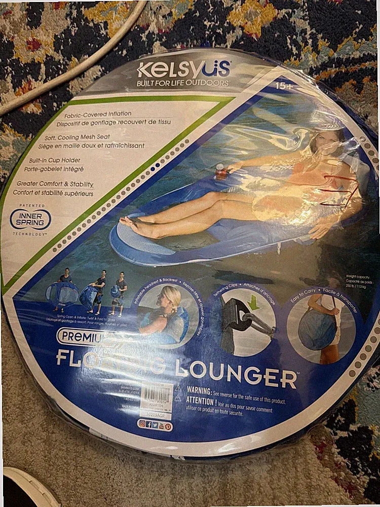 Spring Float Pool Lounger Chair - Lightweight, Easy-Inflate, Comfortable Design!