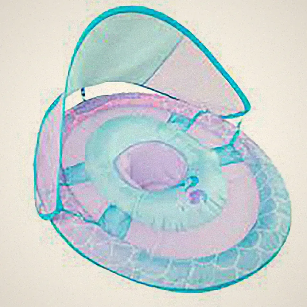 Swimways Baby Sun Canopy Spring Float with Hyper-Flate Valve Pool Lounger -Pink