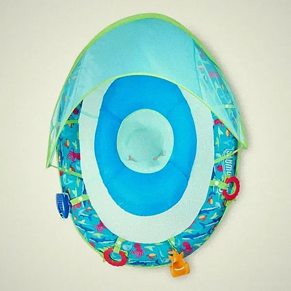 SWIMWAYS SUN CANOPY SPRING FLOAT WITH HYPER-FLATE VALVE